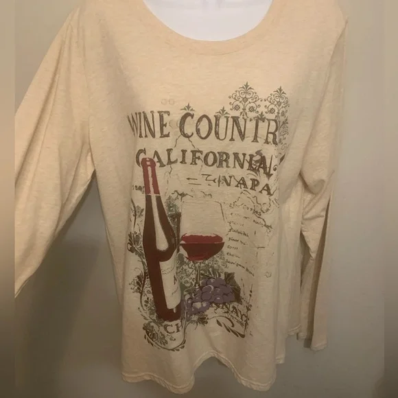 Wine-Theme Long Sleeve T-Shirt Lot of 2 Size XL - Picture 2 of 14